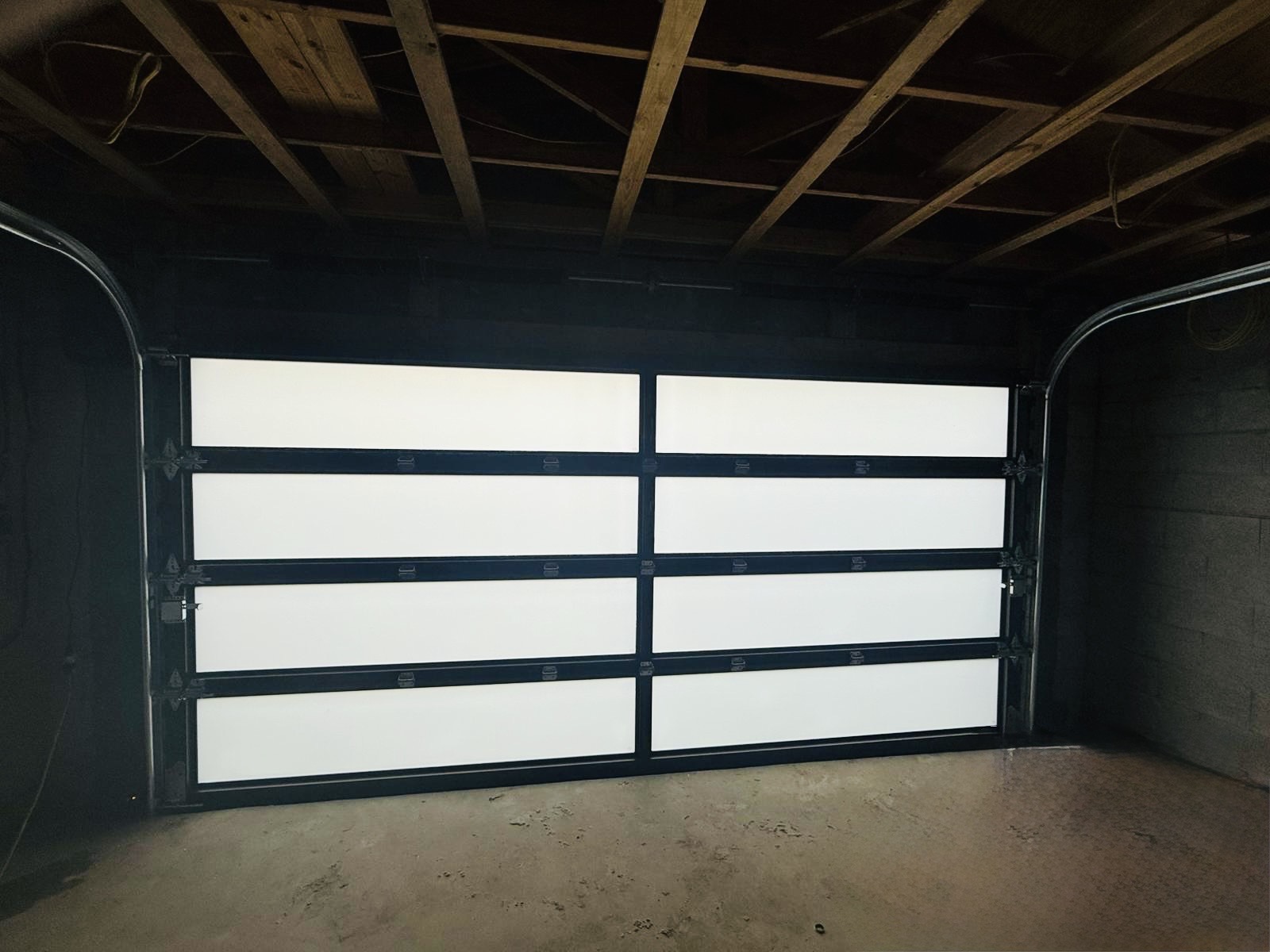 2-Car Full-Glass Garage Door in Black finish