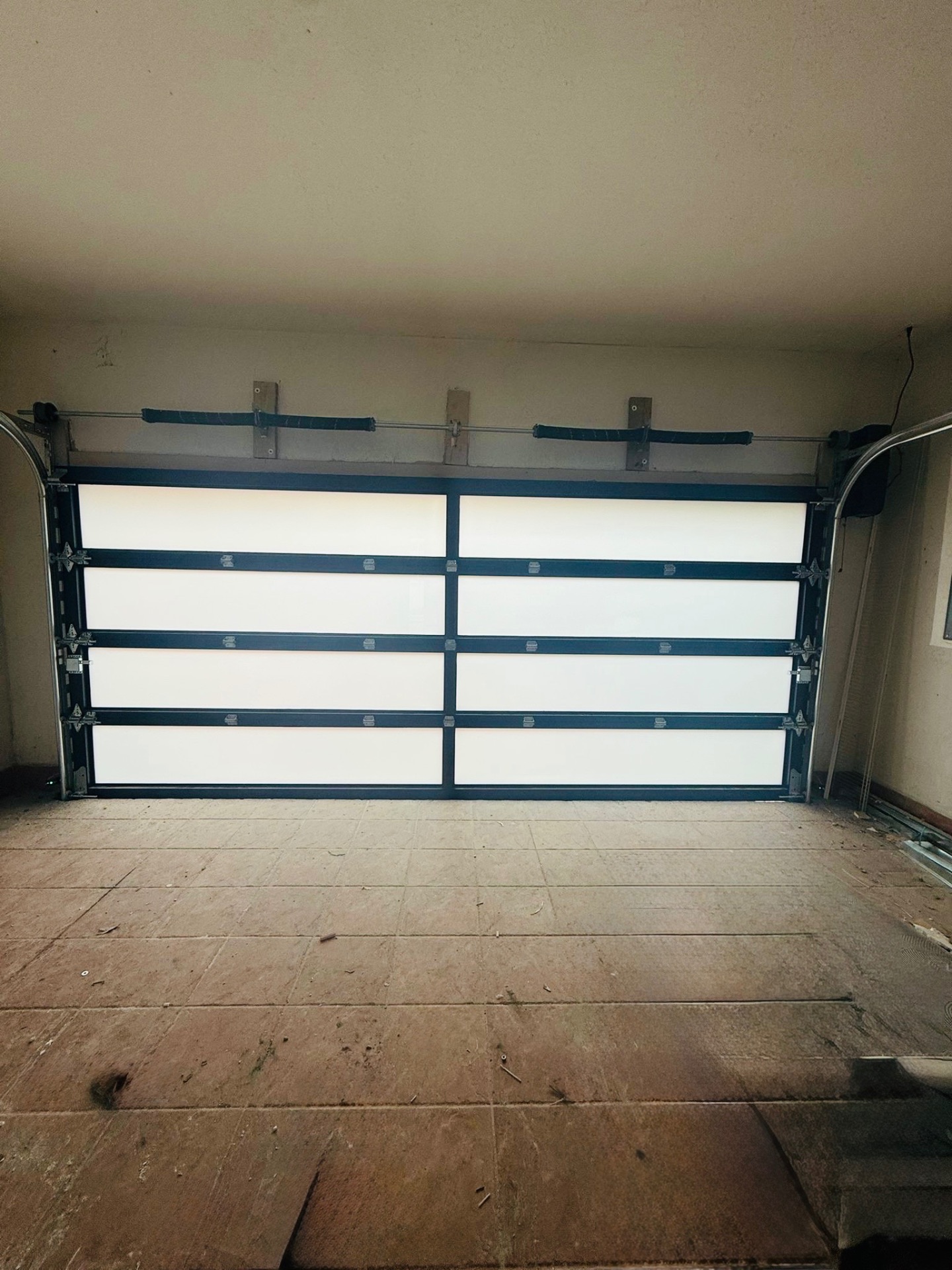 2-Car Full-Glass Garage Door in Black finish