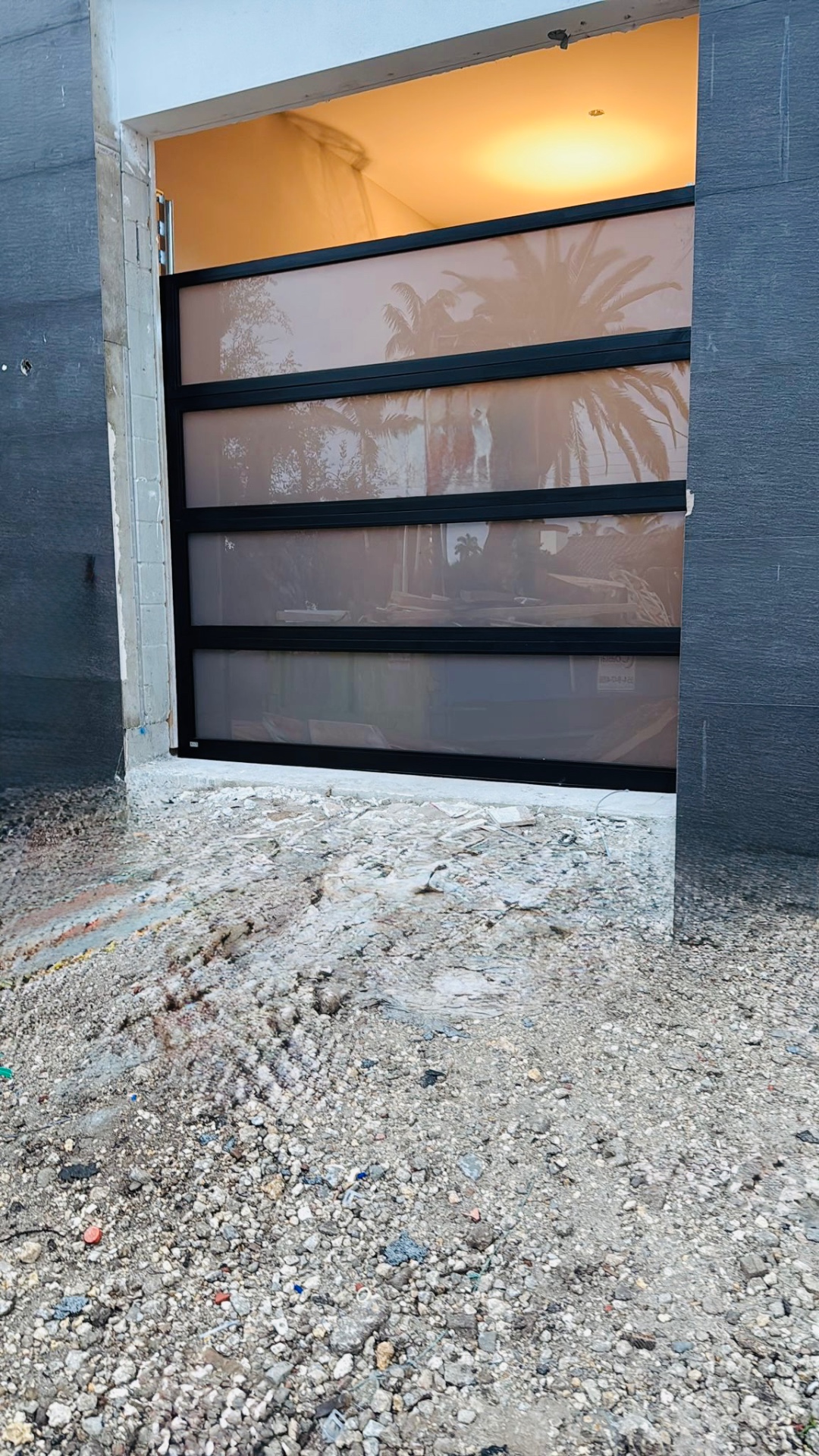2-Car Full-Glass Garage Door in Black finish