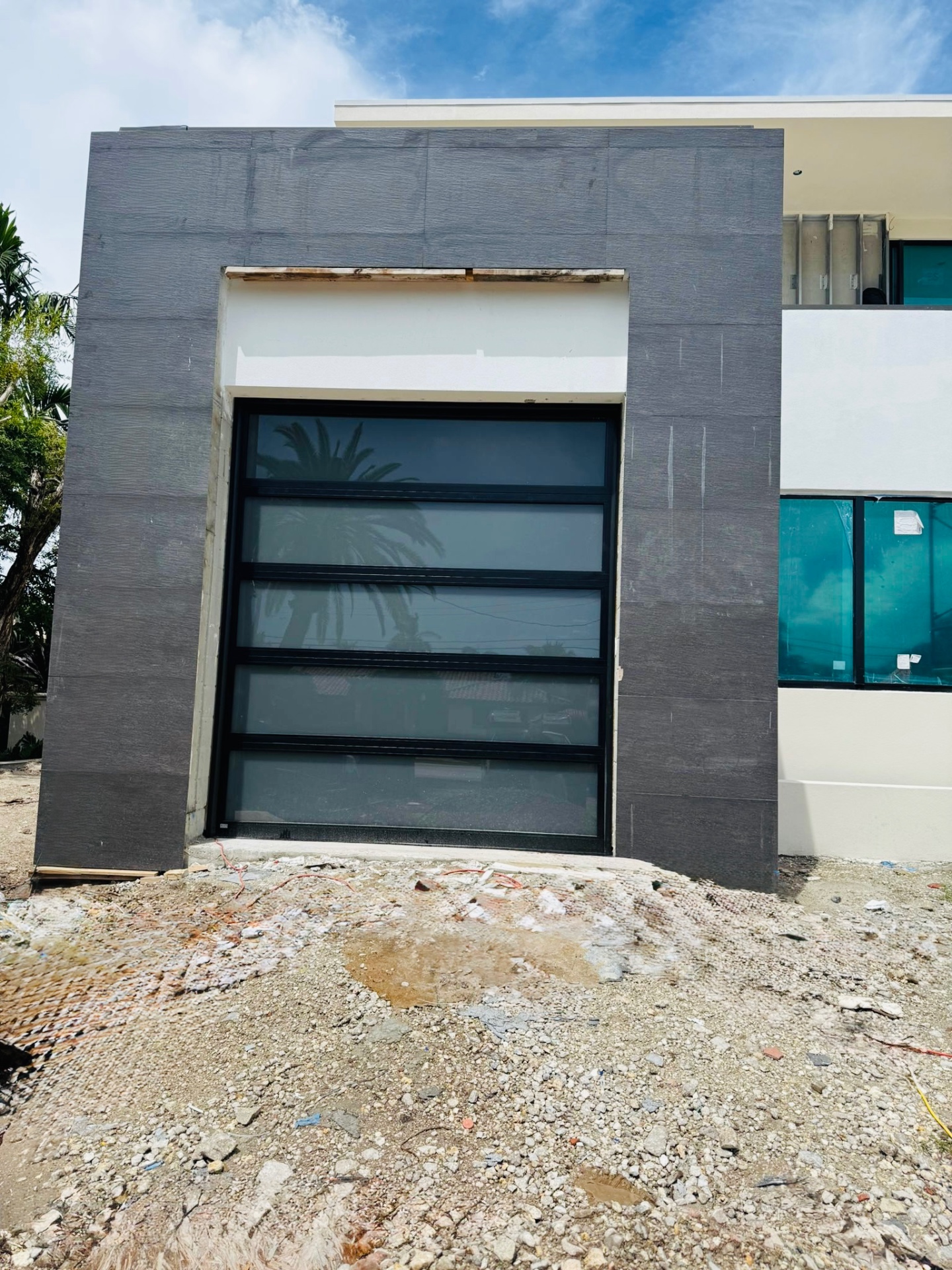 2-Car Full-Glass Garage Door in Black finish
