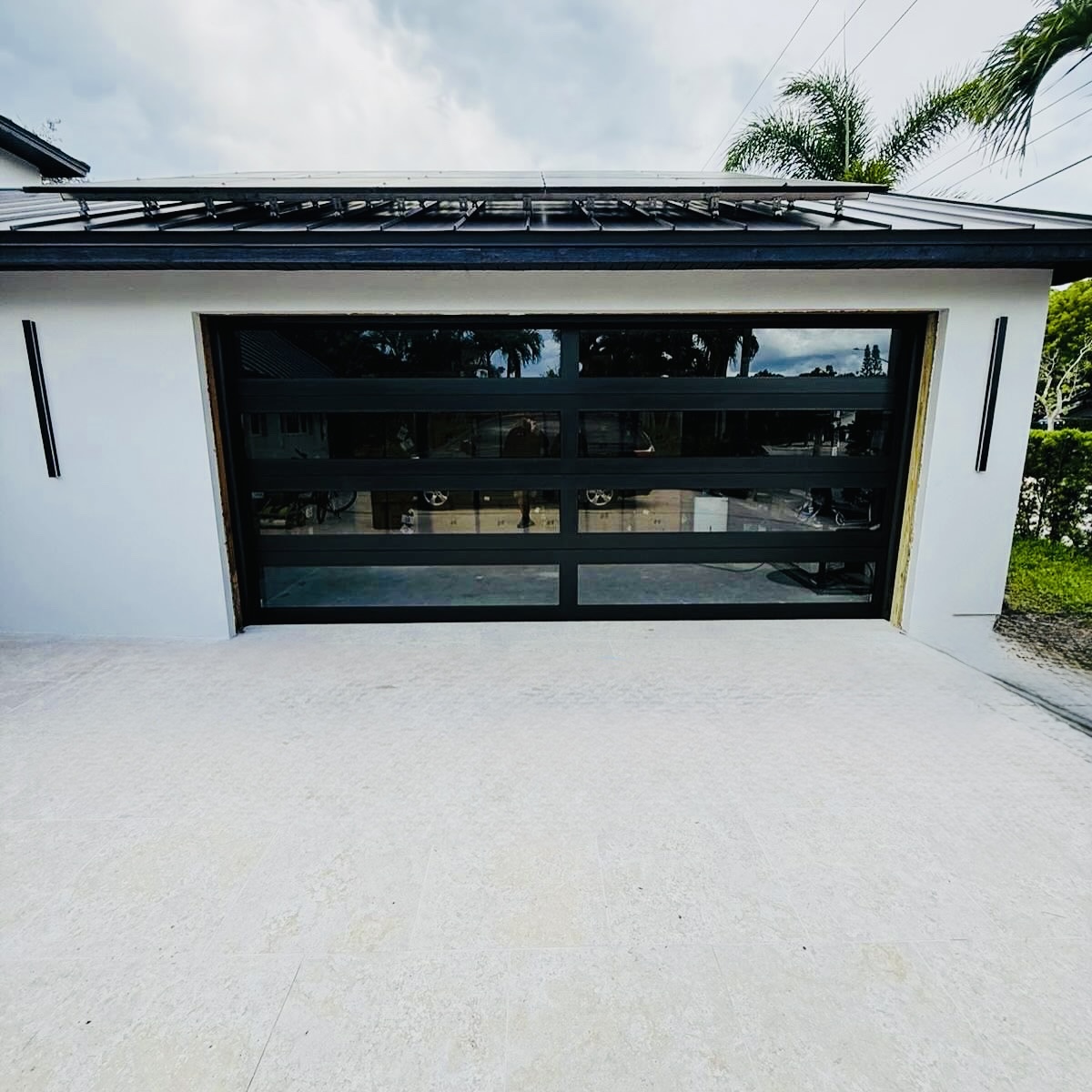 2-Car Full-Glass Garage Door in Black finish