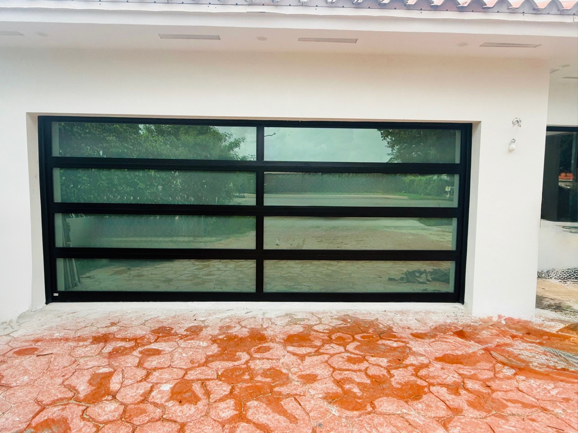 2-Car Full-Glass Garage Door in Black finish