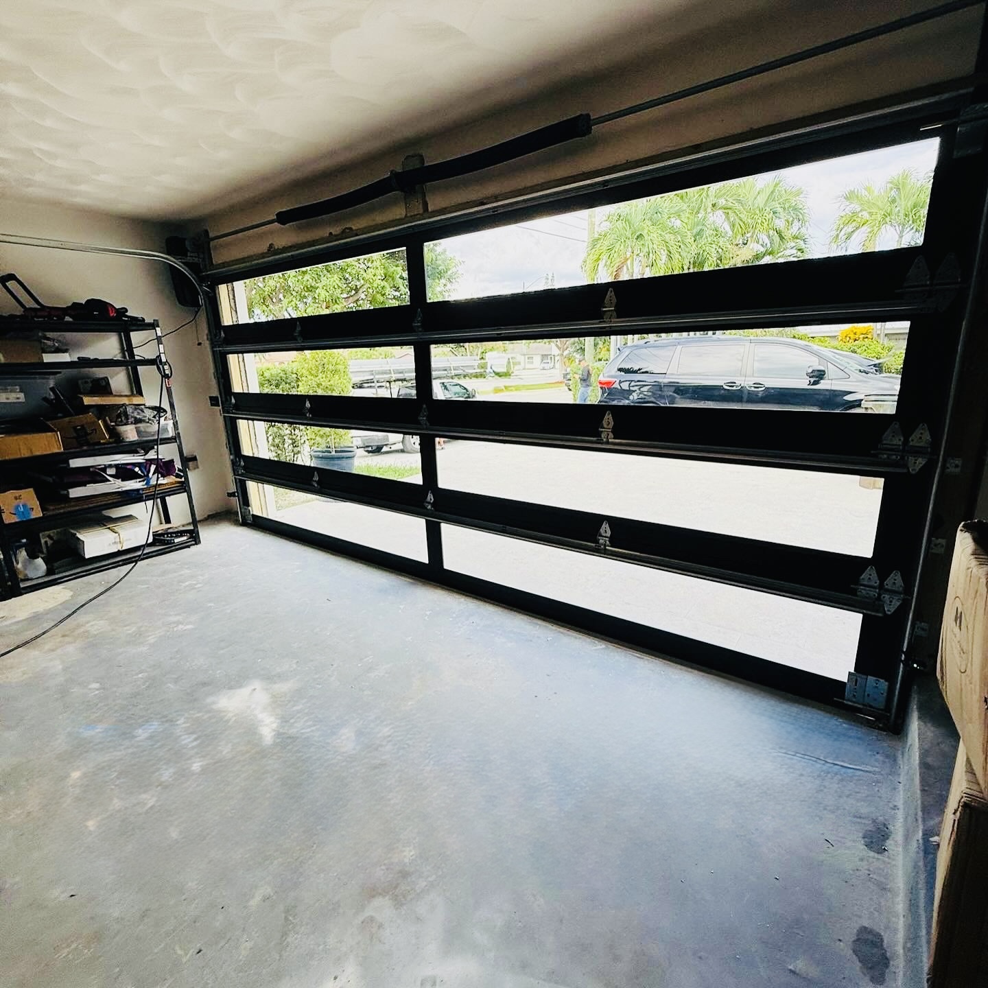 2-Car Full-Glass Garage Door in Black finish