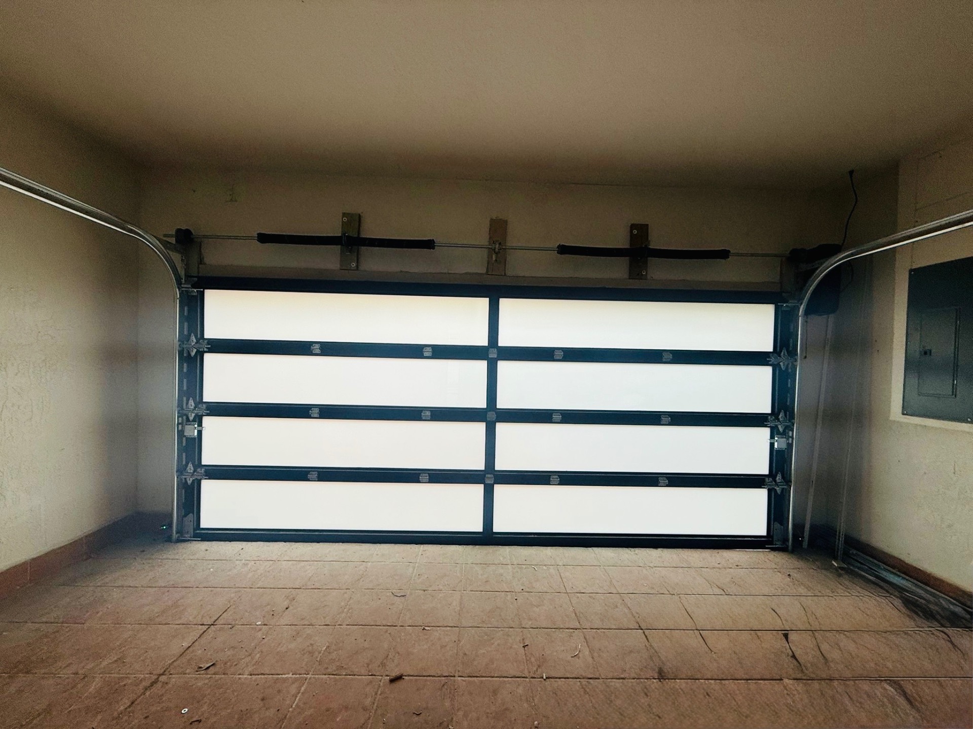 2-Car Full-Glass Garage Door in Black finish