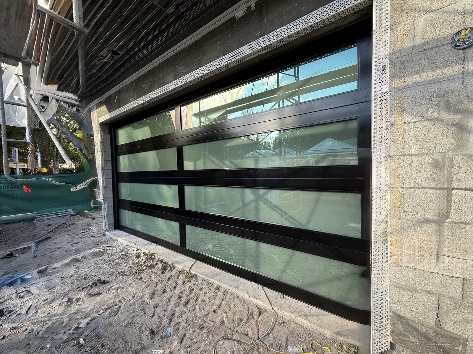 2-Car Full-Glass Garage Door in Black finish