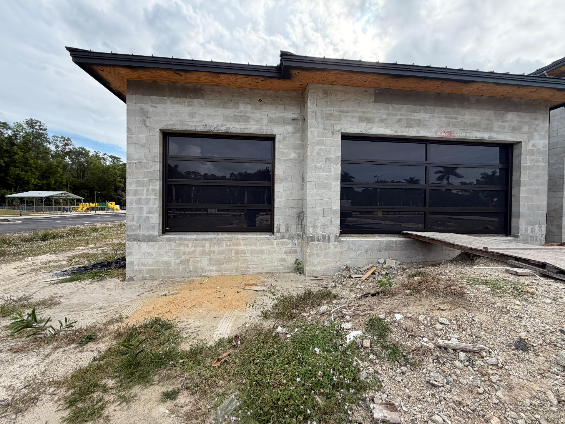 2-Car Full-Glass Garage Door in Black finish