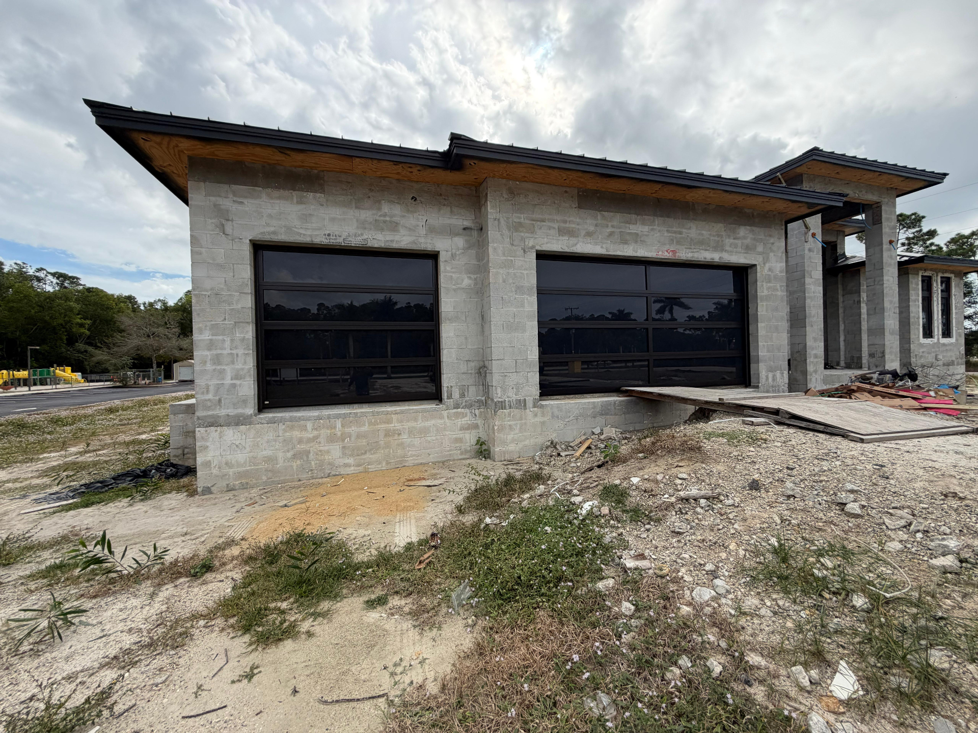 2-Car Full-Glass Garage Door in Black finish