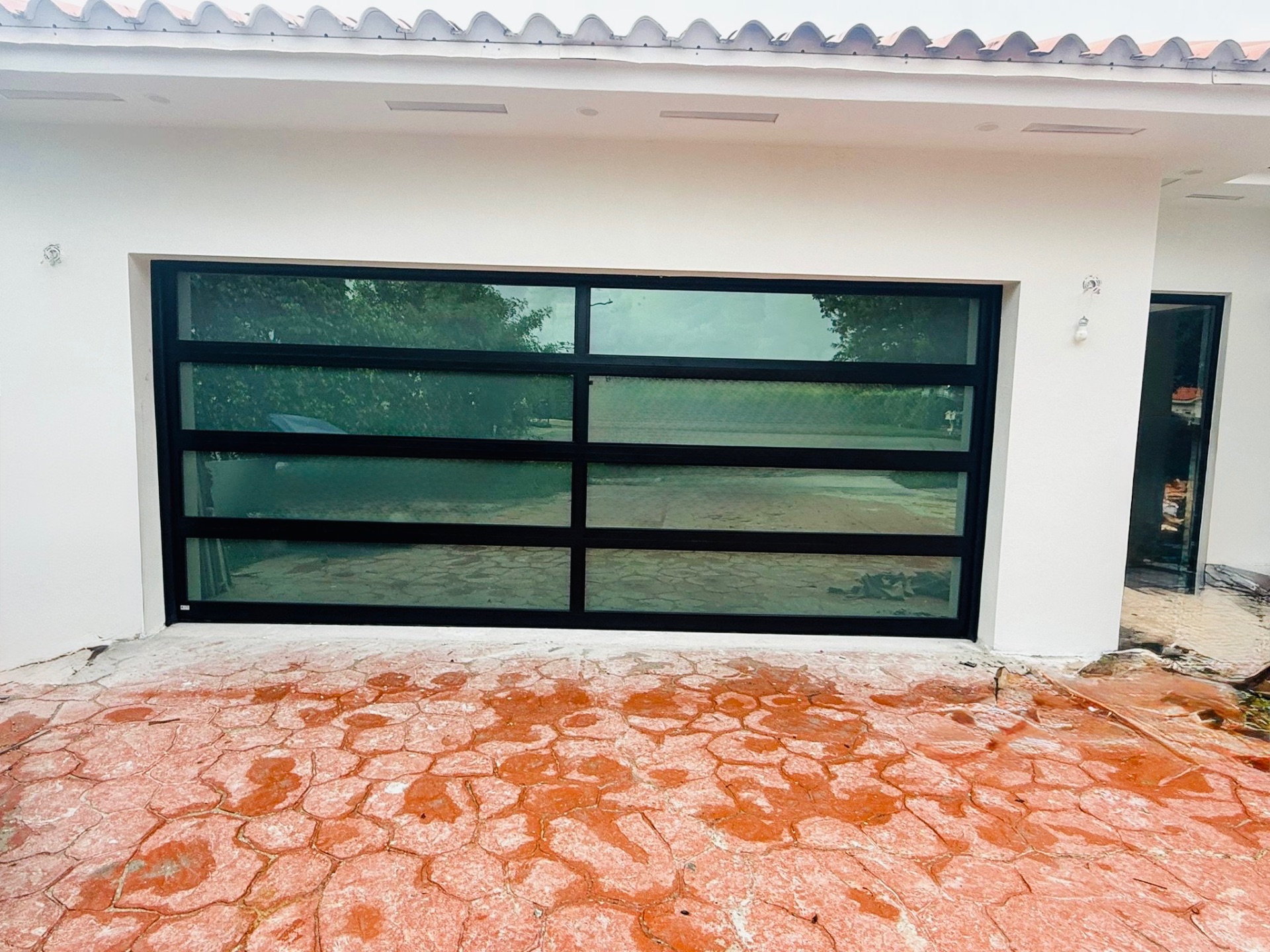 2-Car Full-Glass Garage Door in Black finish