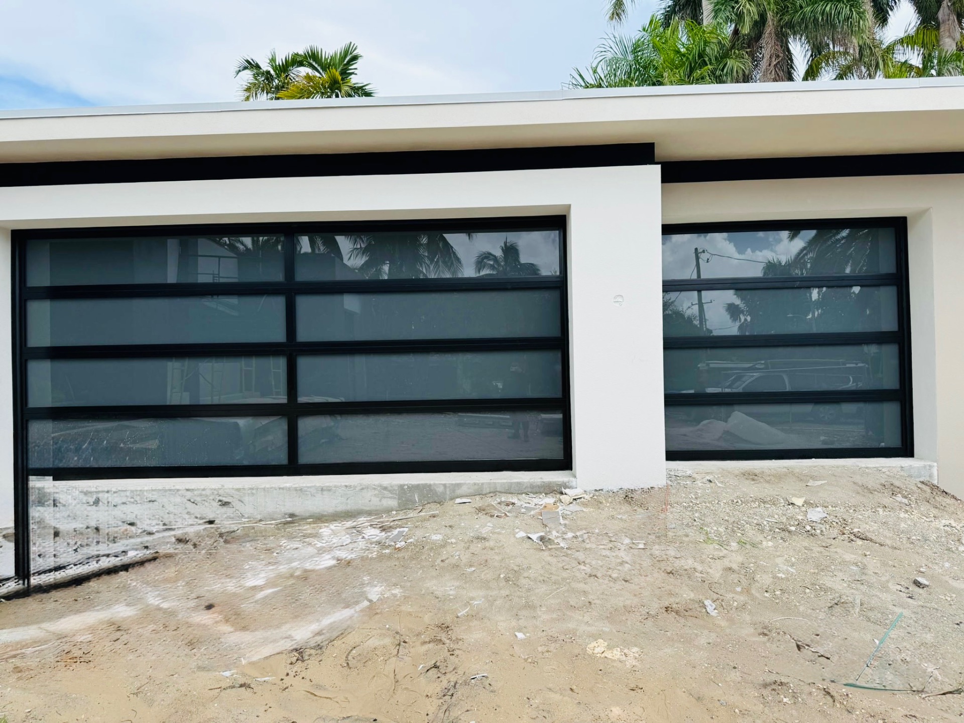 2-Car Full-Glass Garage Door in Black finish