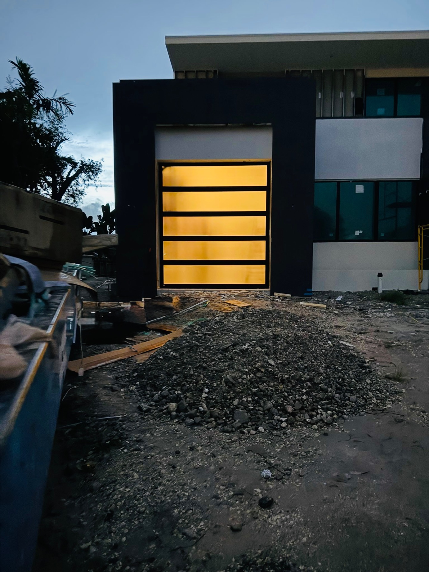 2-Car Full-Glass Garage Door in Black finish
