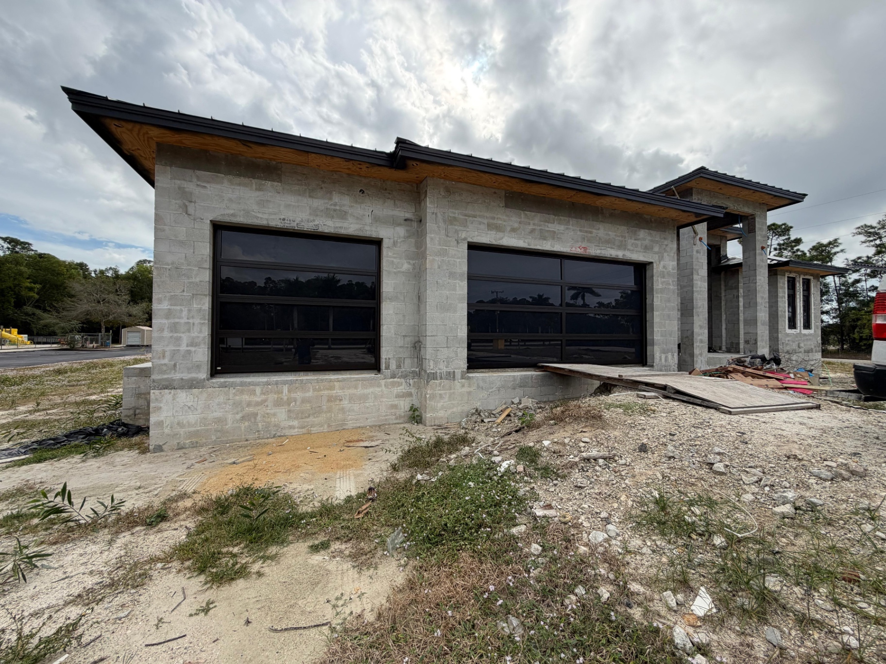 2-Car Full-Glass Garage Door in Black finish