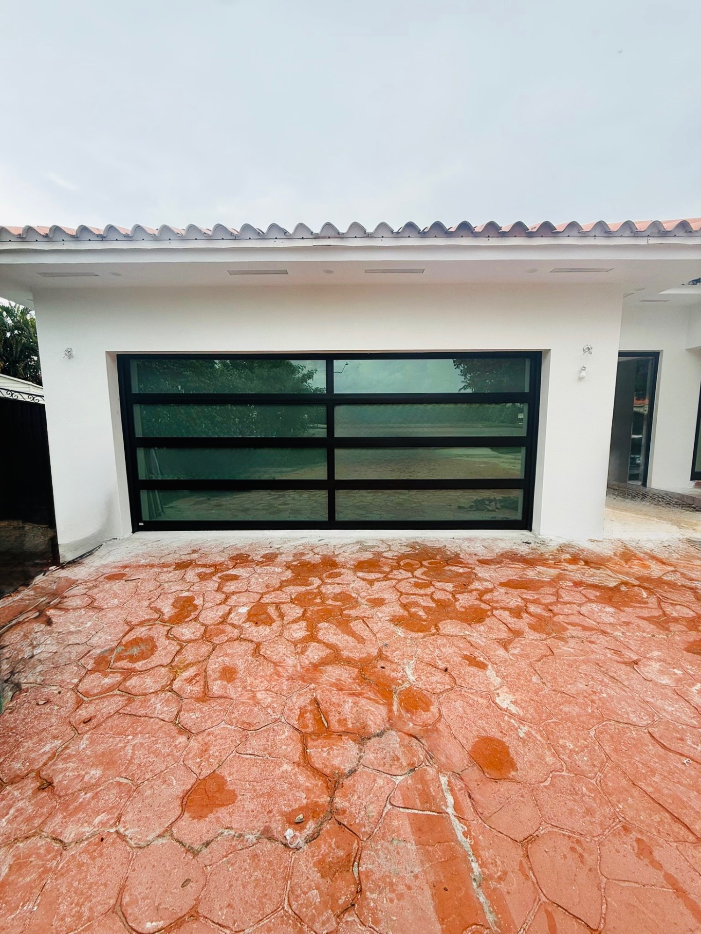 2-Car Full-Glass Garage Door in Black finish