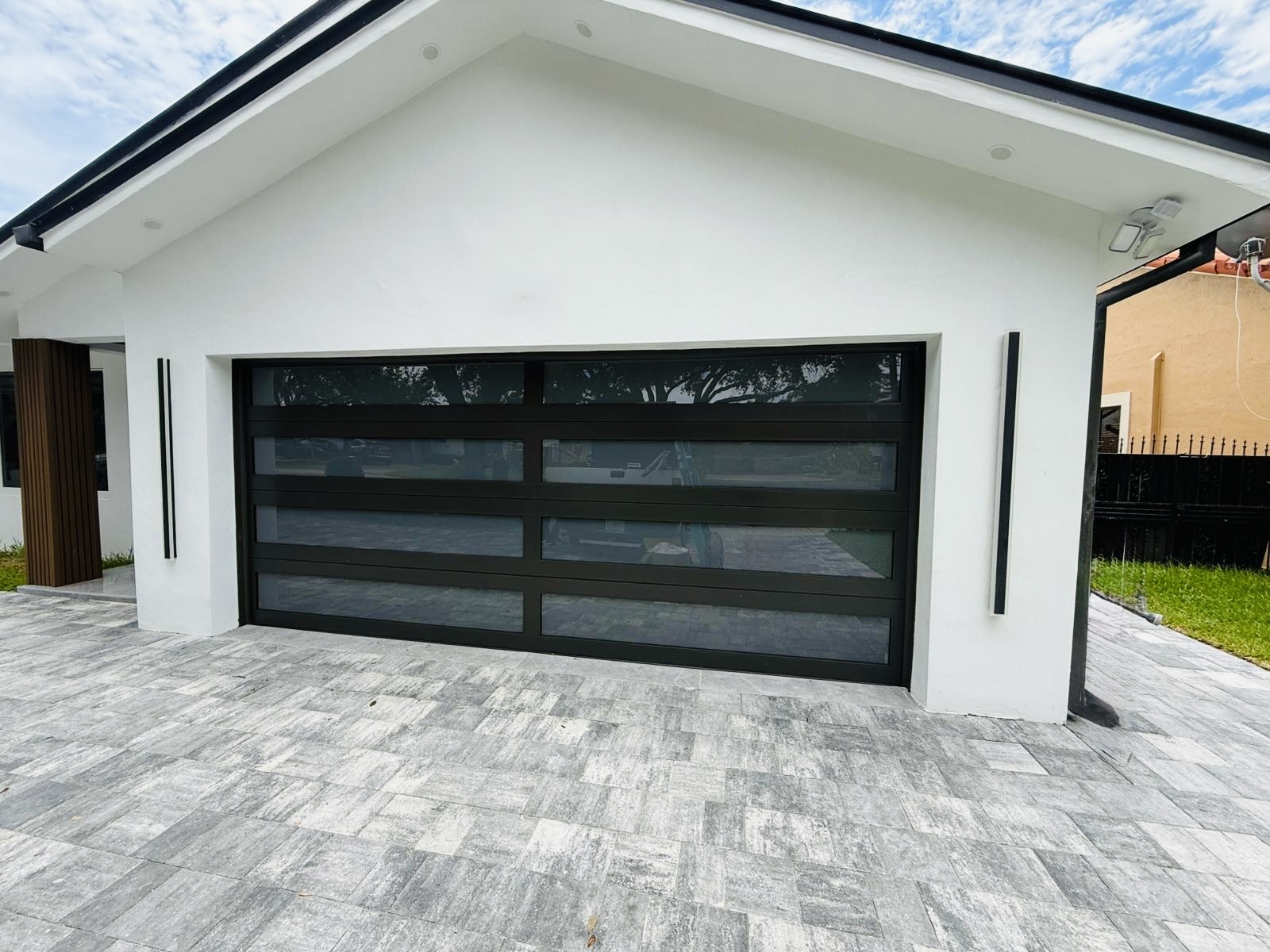 2-Car Full-Glass Garage Door in Black finish