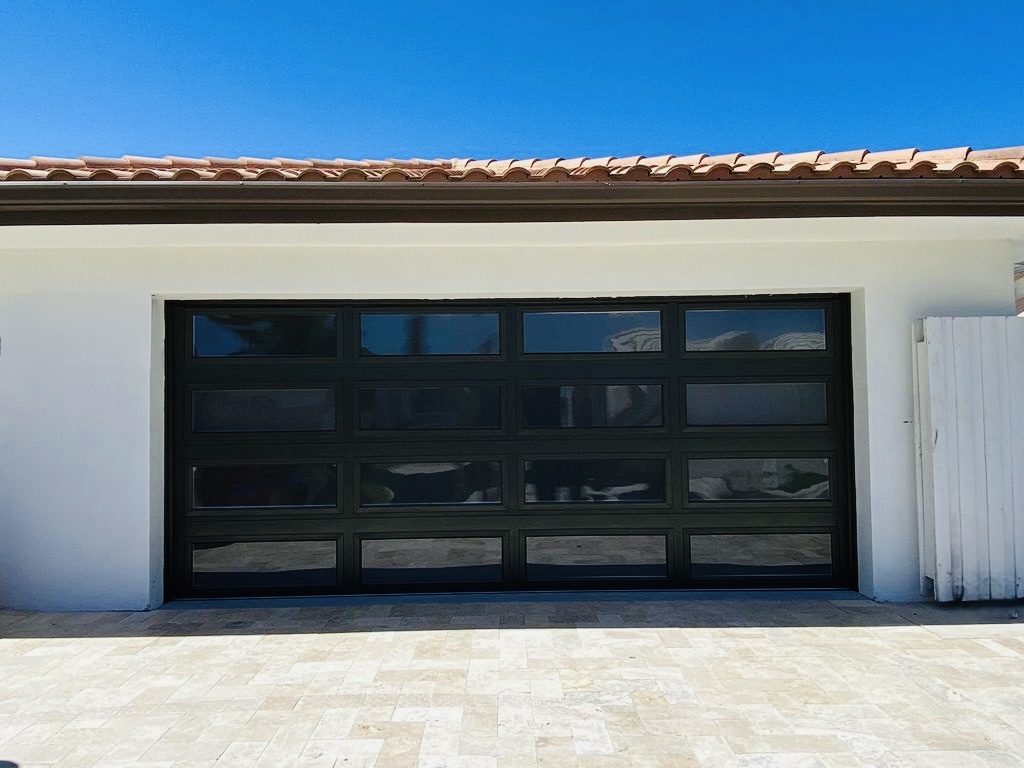 2-Car Full-Glass Garage Door in Black finish