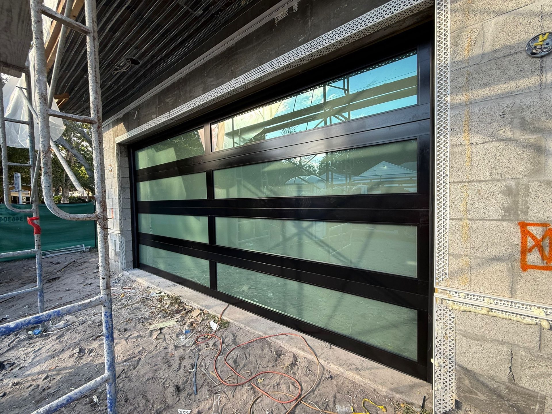 2-Car Full-Glass Garage Door in Black finish