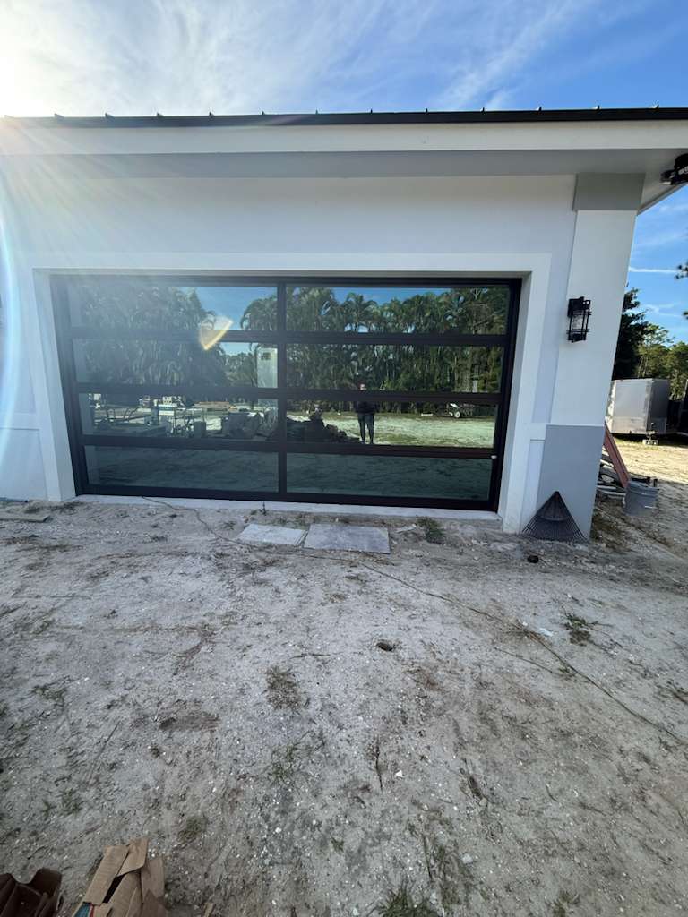 2-Car Full-Glass Garage Door in Black finish