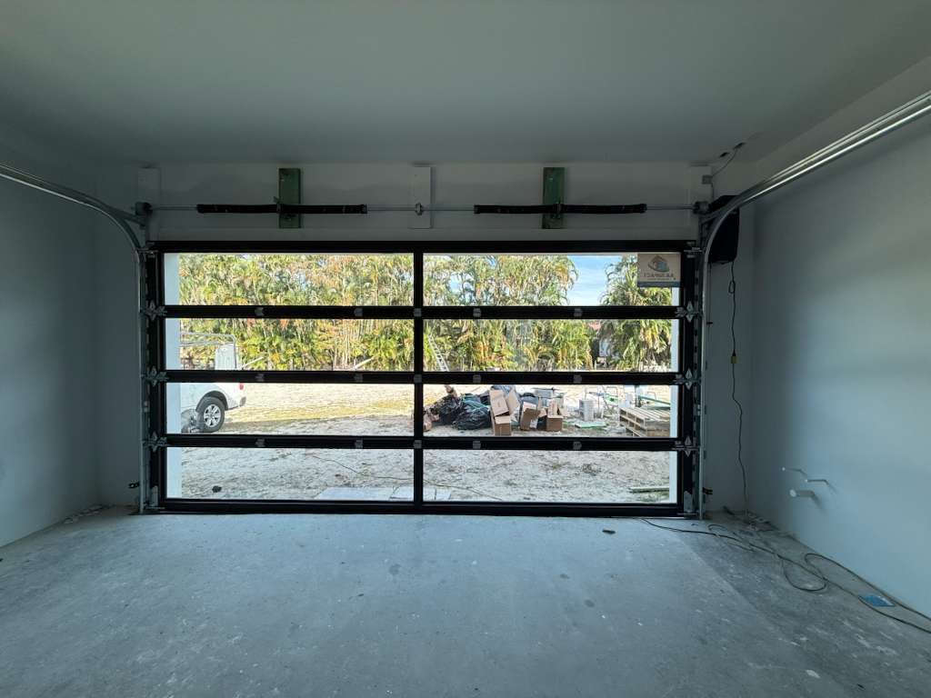 2-Car Full-Glass Garage Door in Black finish