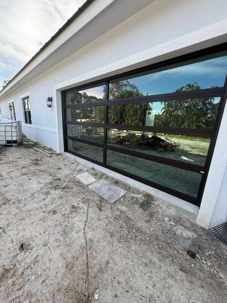 2-Car Full-Glass Garage Door in Black finish