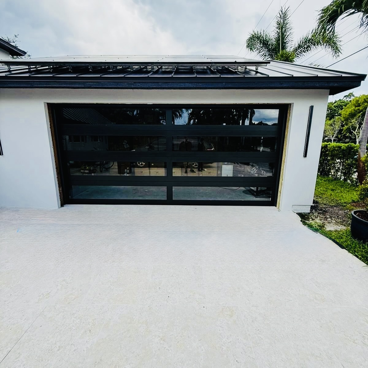 2-Car Full-Glass Garage Door in Black finish