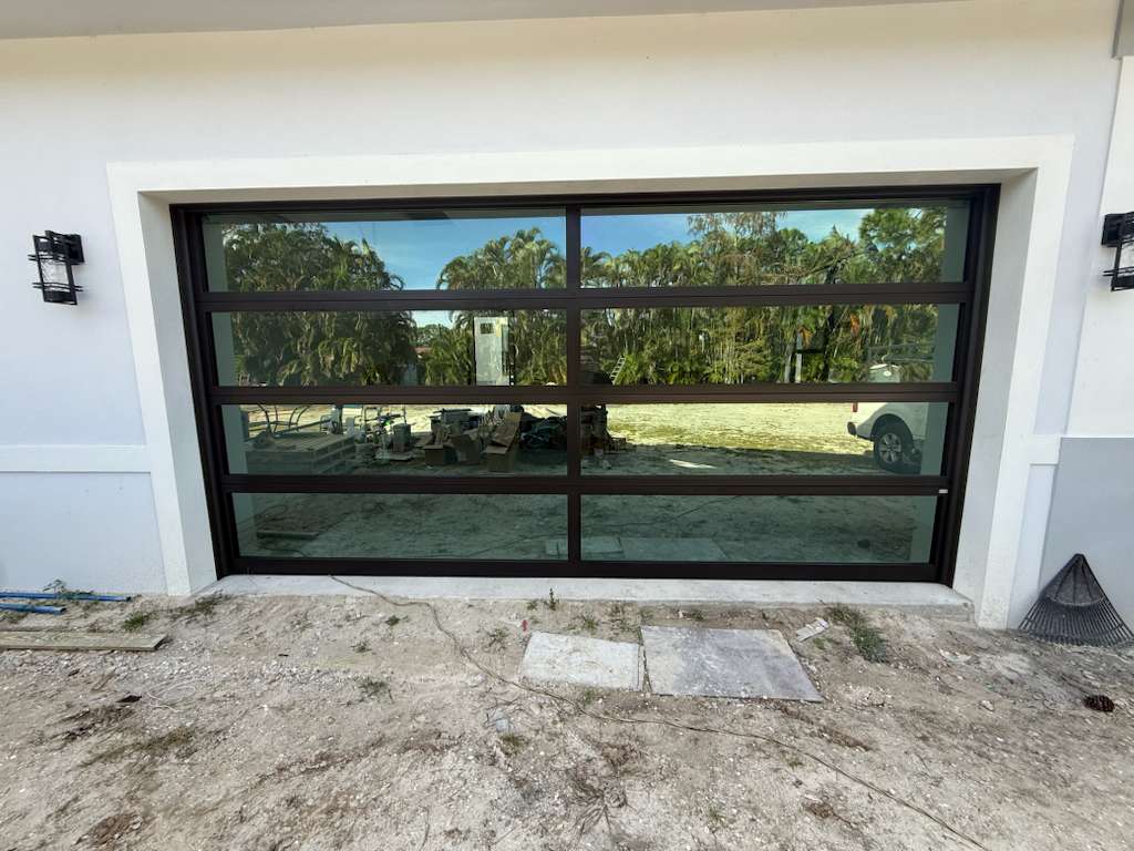 2-Car Full-Glass Garage Door in Black finish