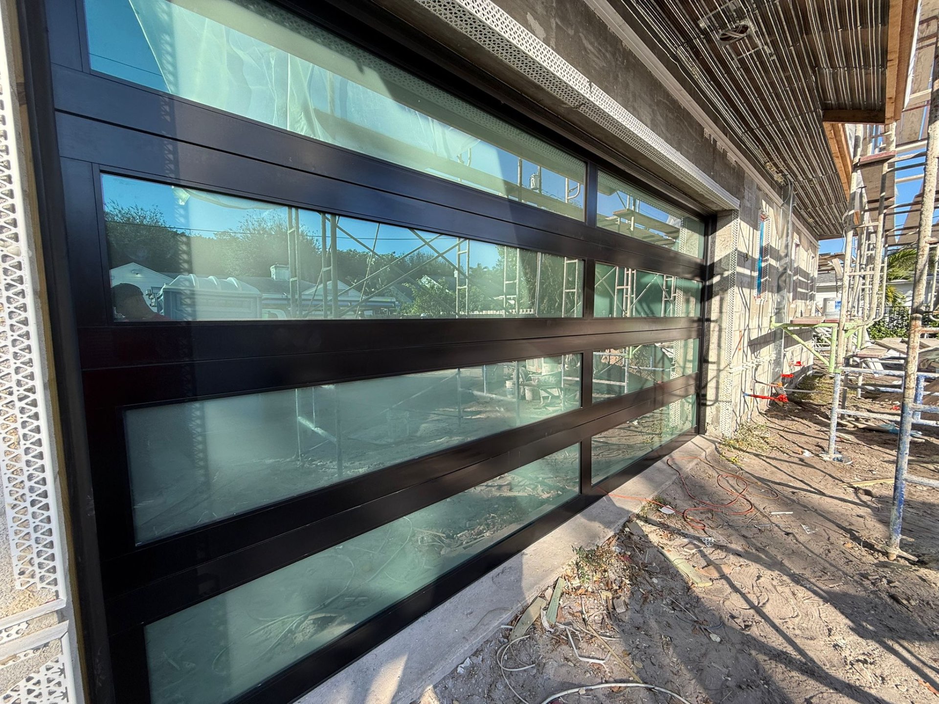 2-Car Full-Glass Garage Door in Black finish