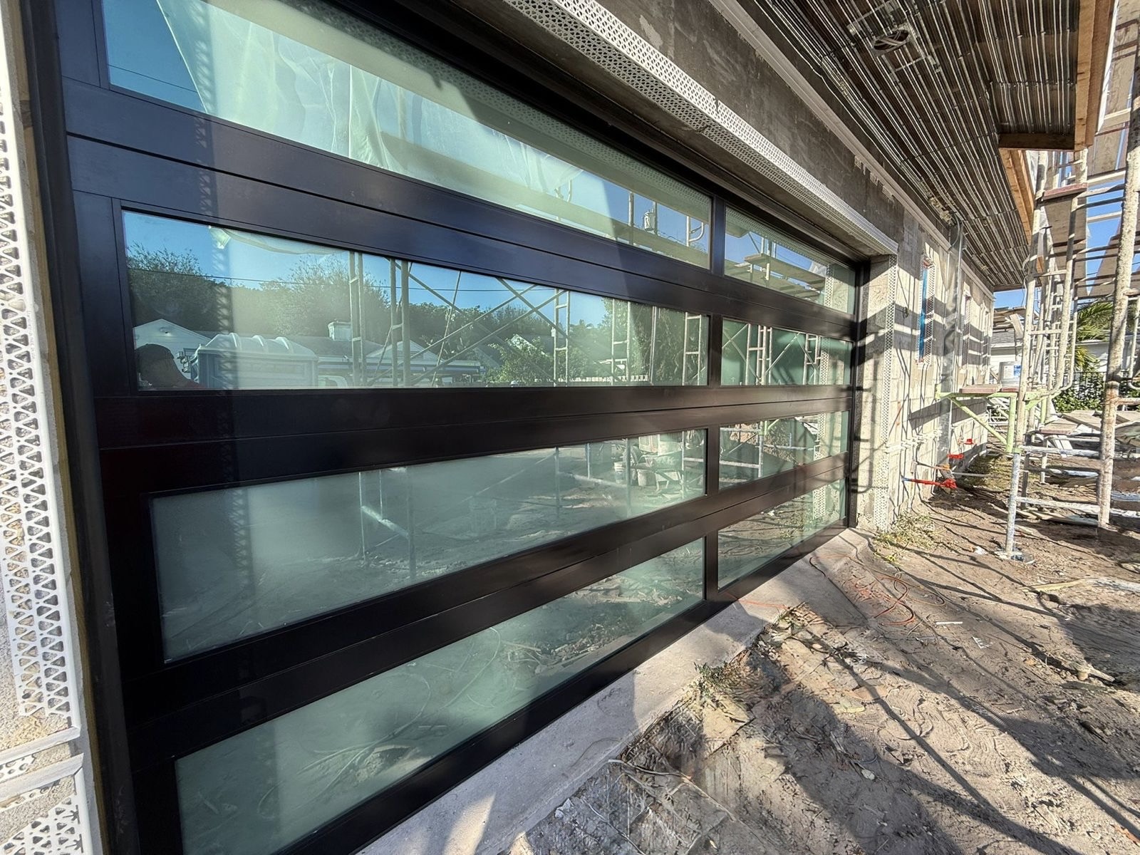 2-Car Full-Glass Garage Door in Black finish