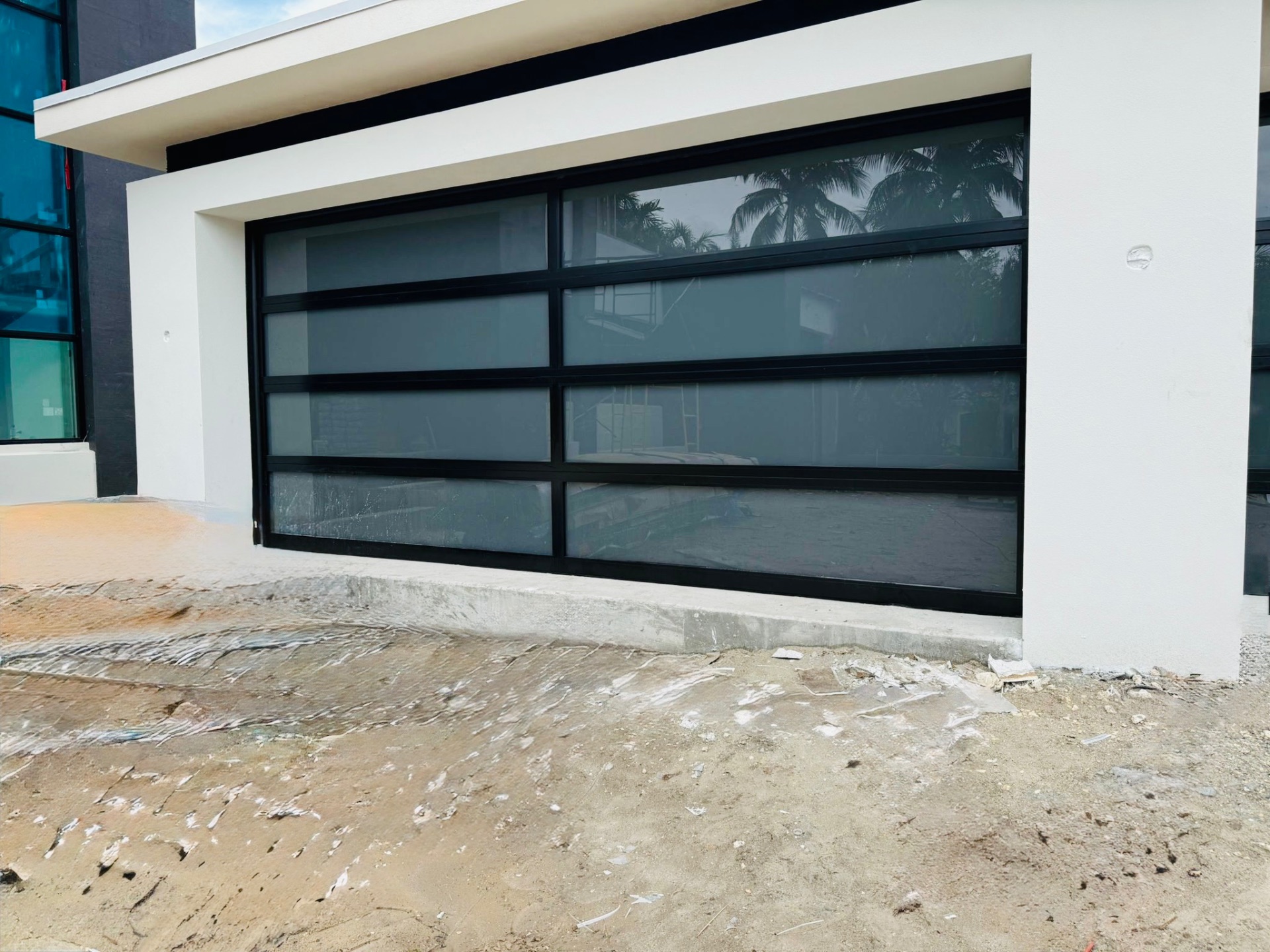 2-Car Full-Glass Garage Door in Black finish