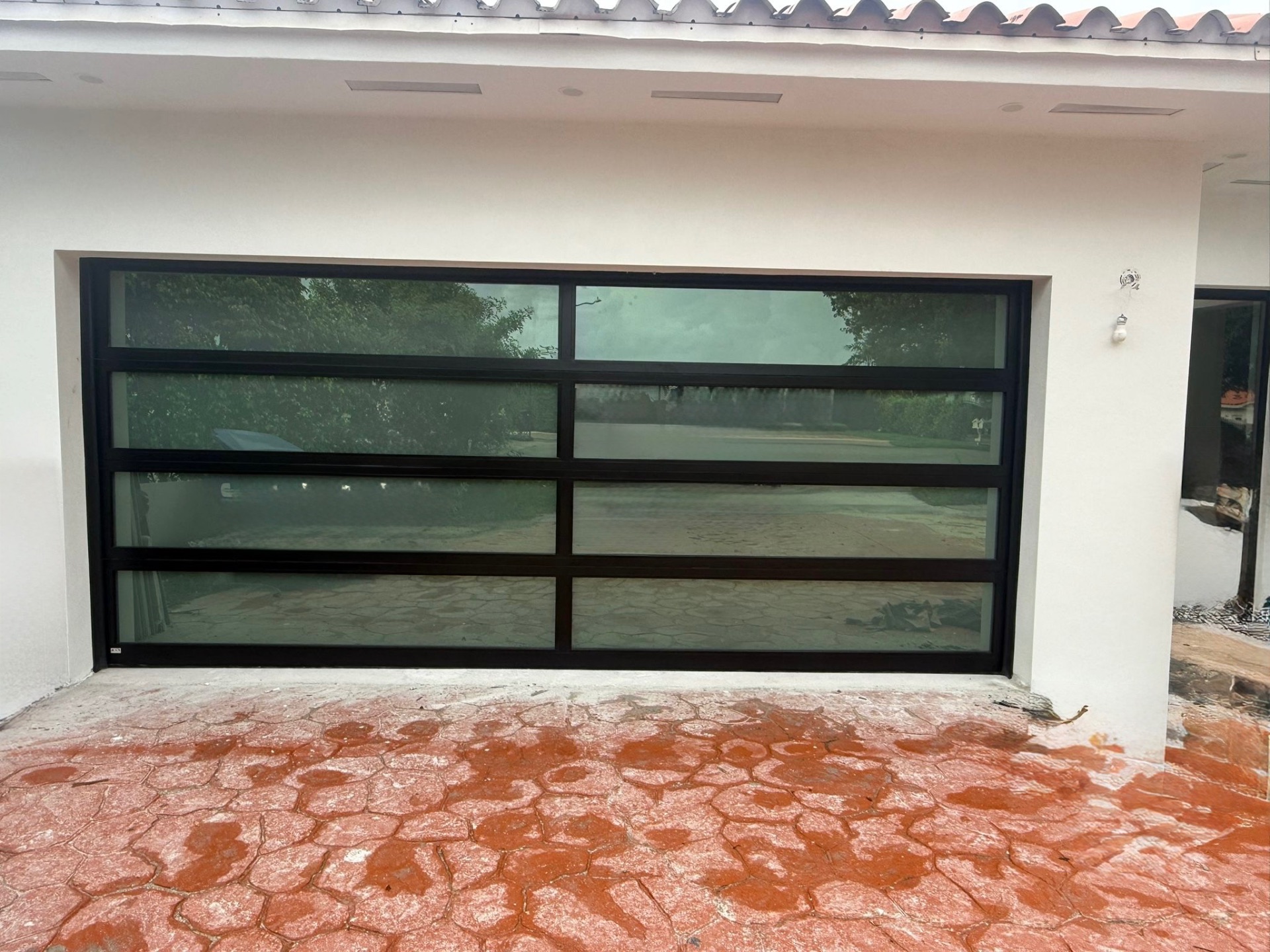 2-Car Full-Glass Garage Door in Black finish