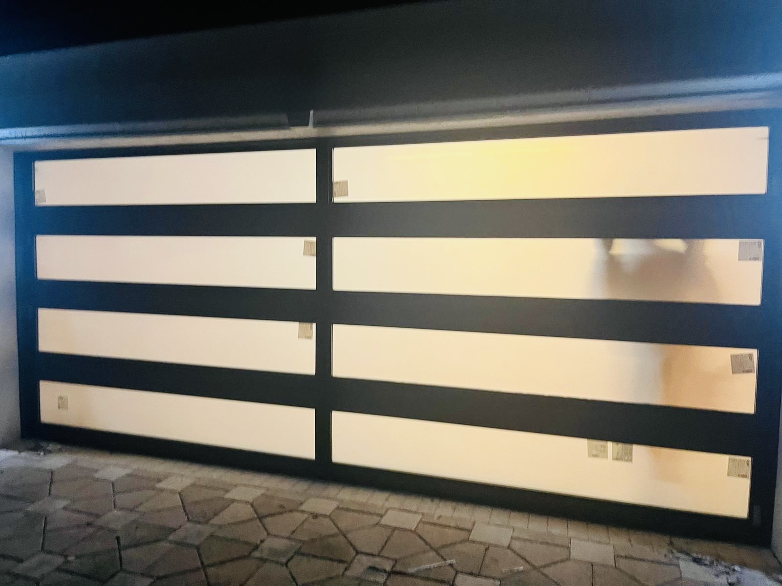 2-Car Full-Glass Garage Door in Bronze finish