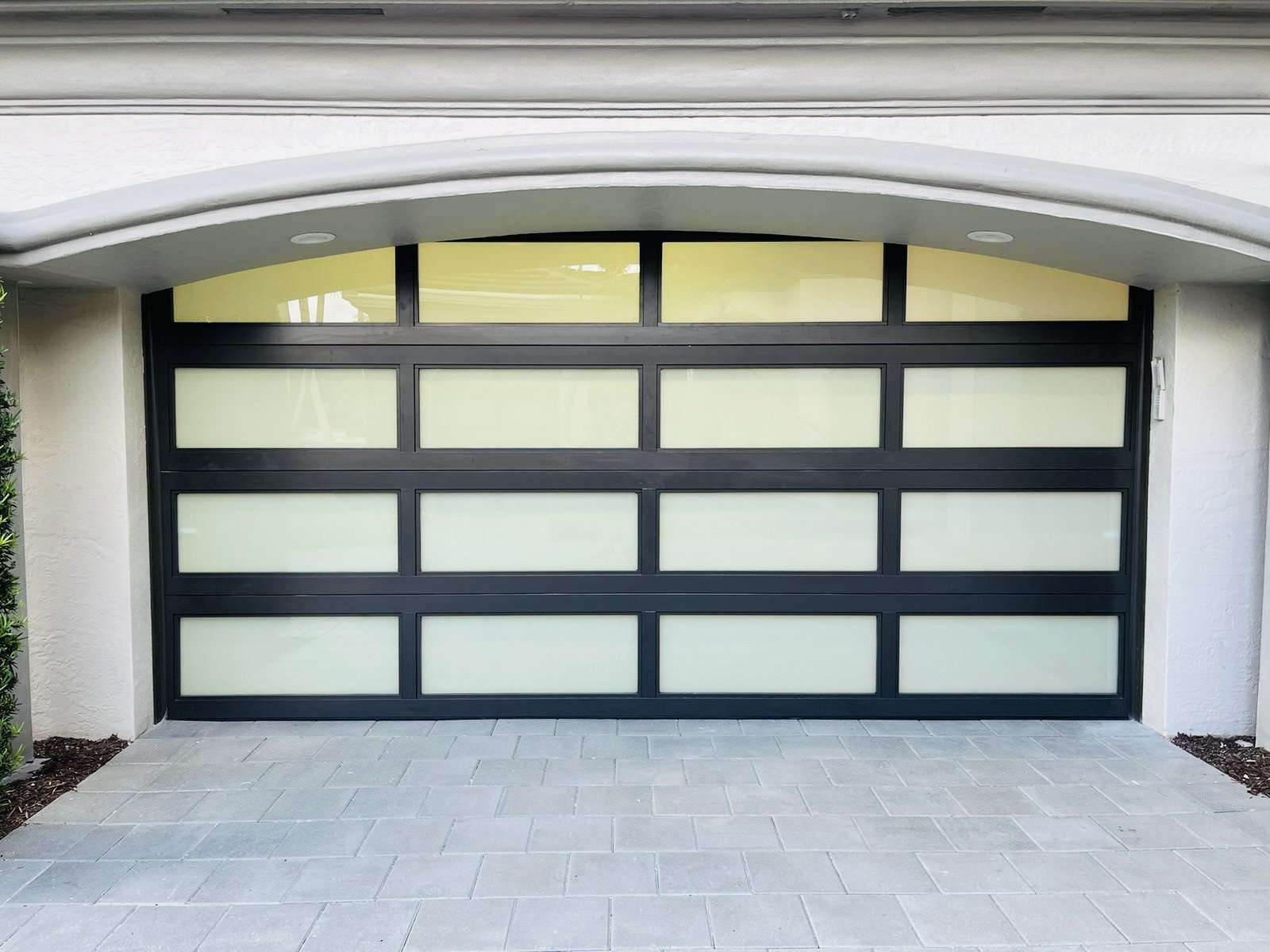 2-Car Full-Glass Garage Door in Bronze finish