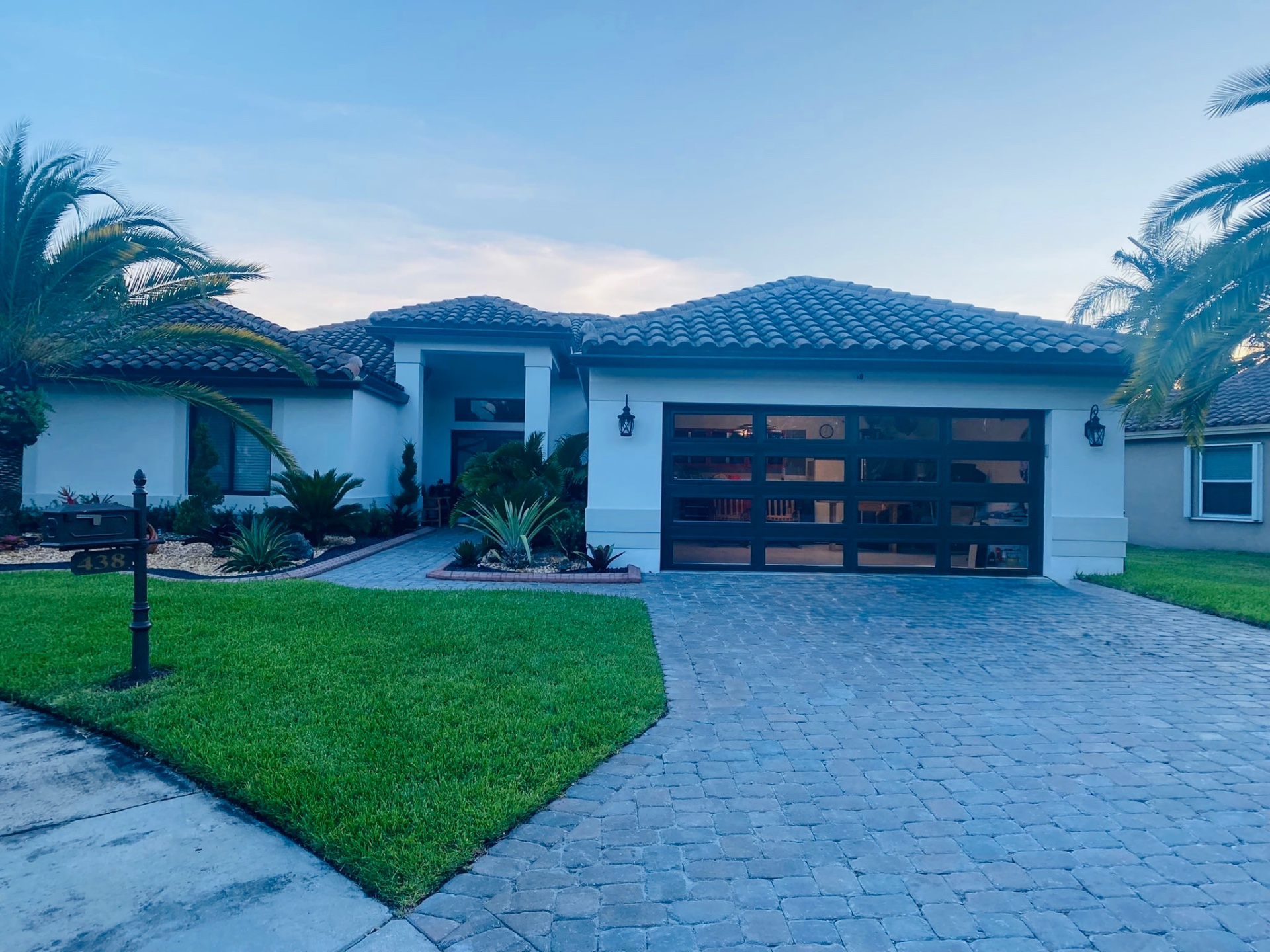 2-Car Full-Glass Garage Door in Bronze finish
