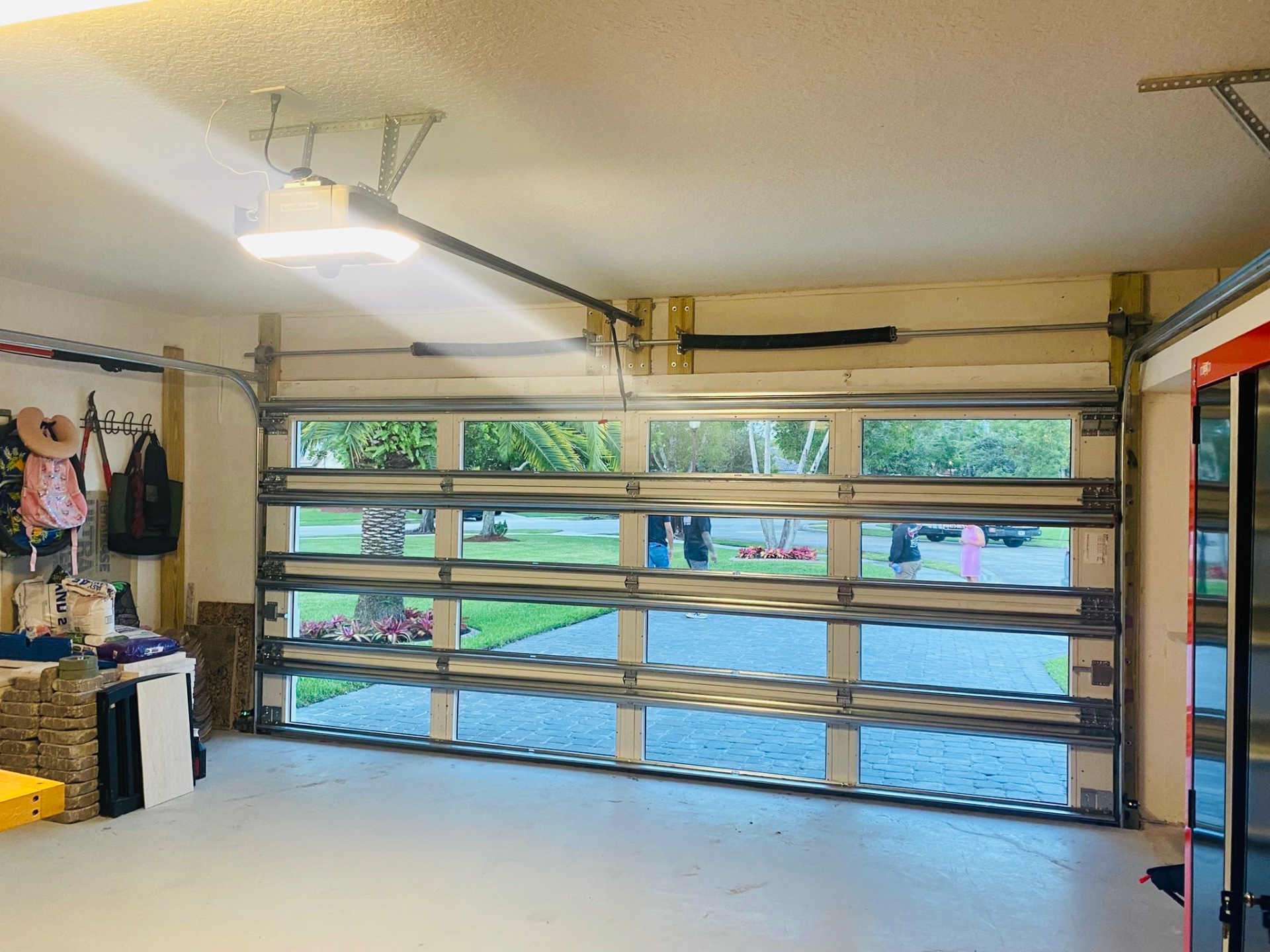 2-Car Full-Glass Garage Door in Bronze finish