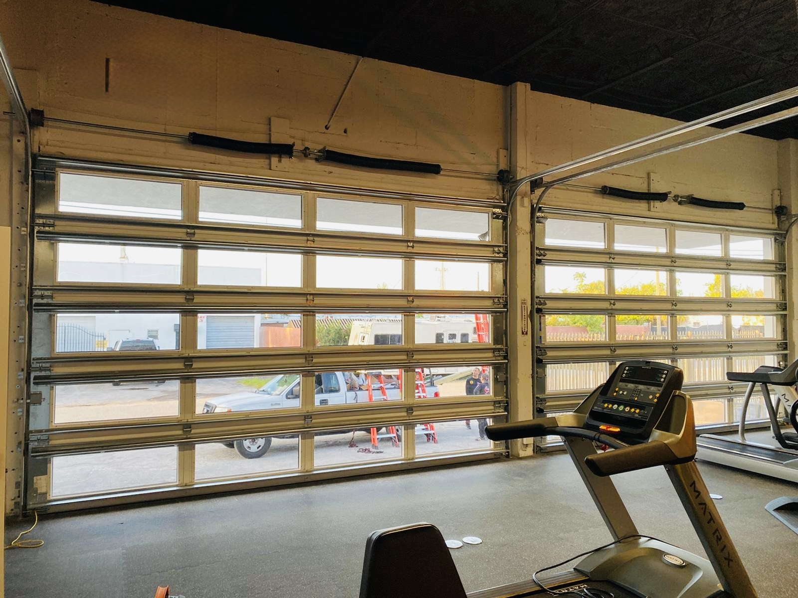 2-Car Full-Glass Garage Door in Charcoal finish