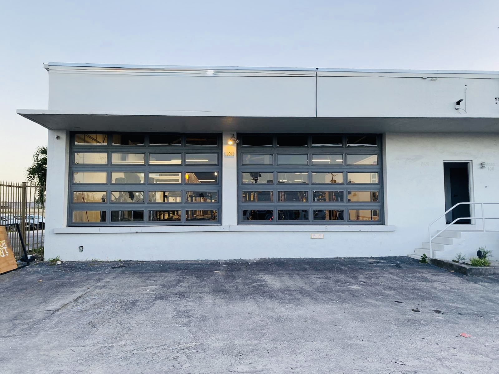 2-Car Full-Glass Garage Door in Charcoal finish