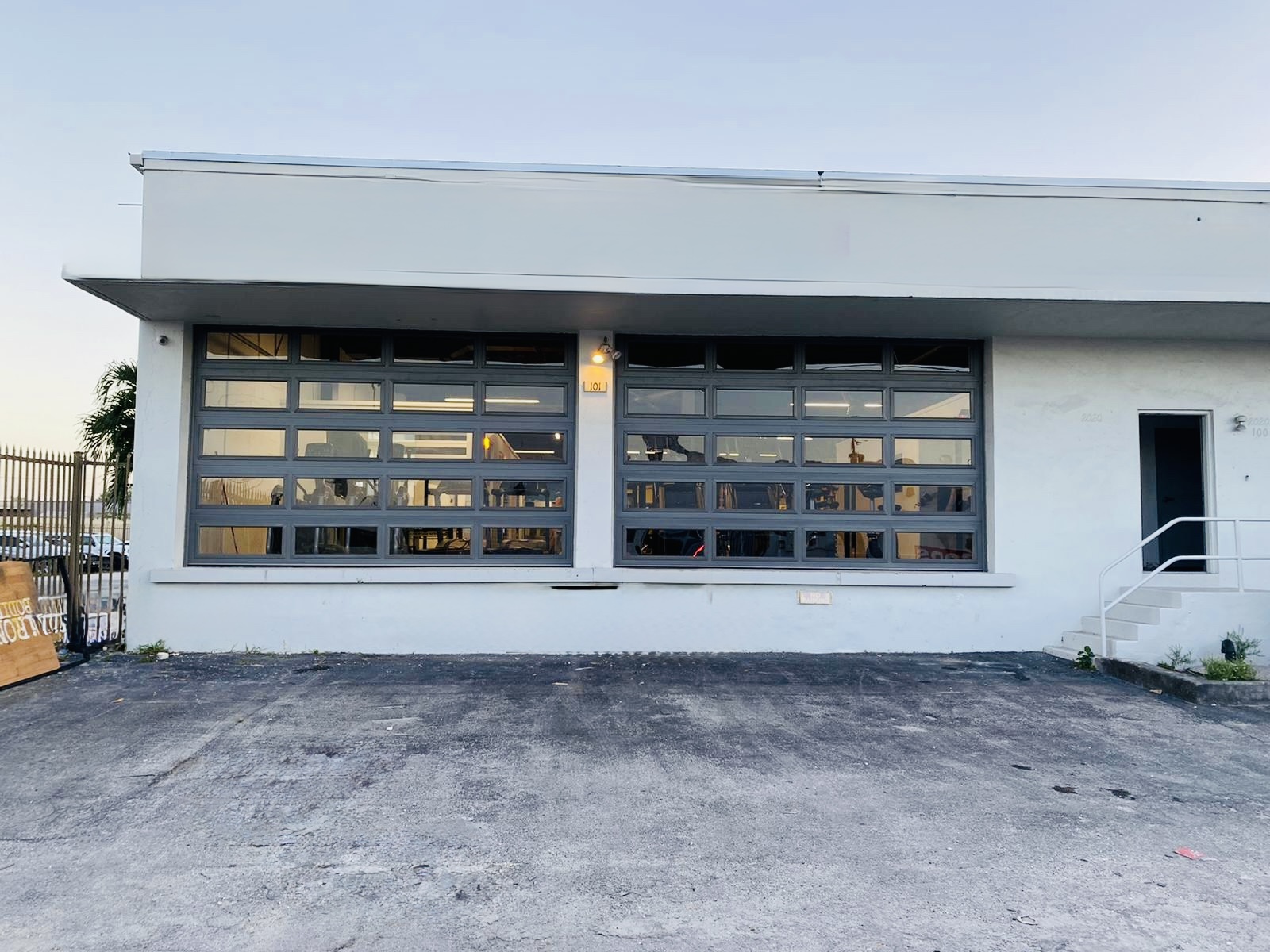 2-Car Full-Glass Garage Door in Charcoal finish