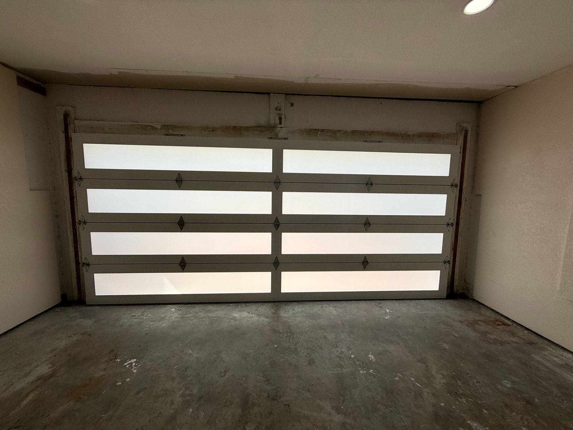 2-Car Full-Glass Garage Door in White finish