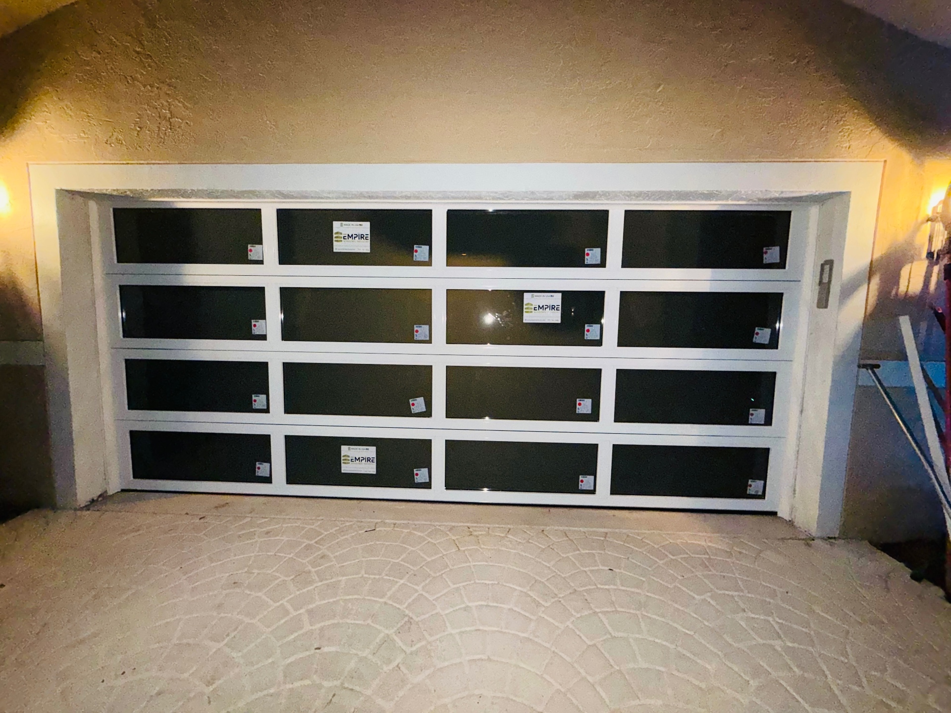 2-Car Full-Glass Garage Door in White finish