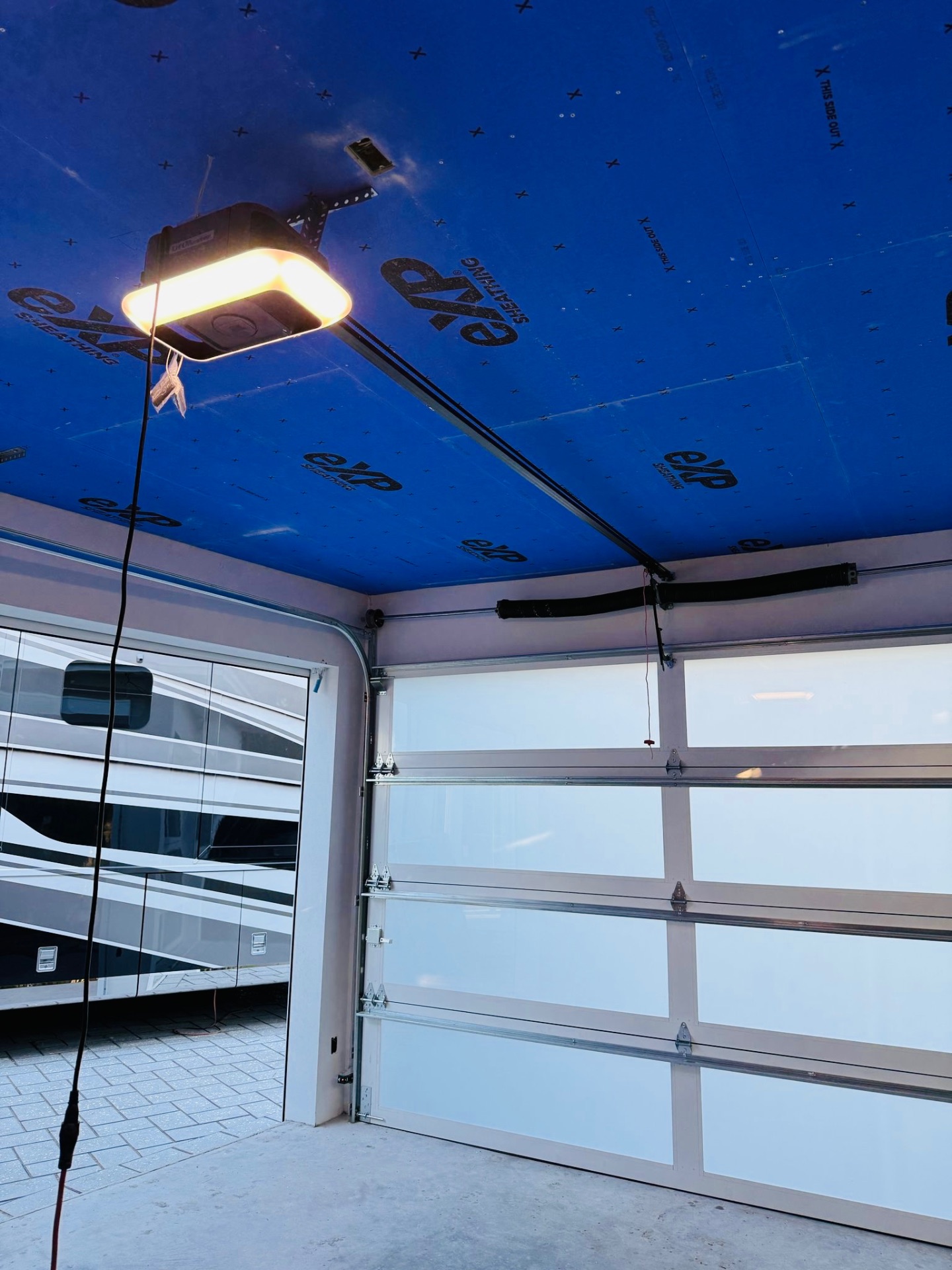 2-Car Full-Glass Garage Door in White finish