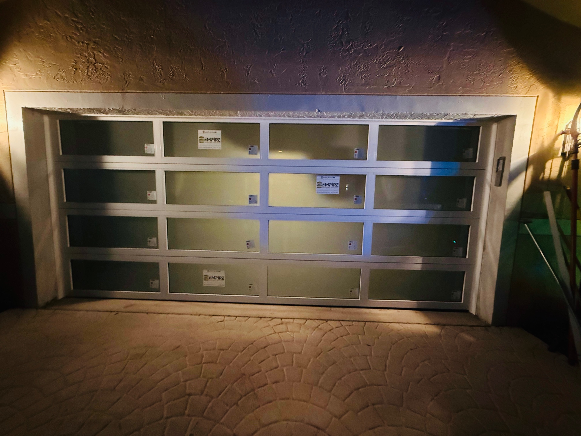 2-Car Full-Glass Garage Door in White finish