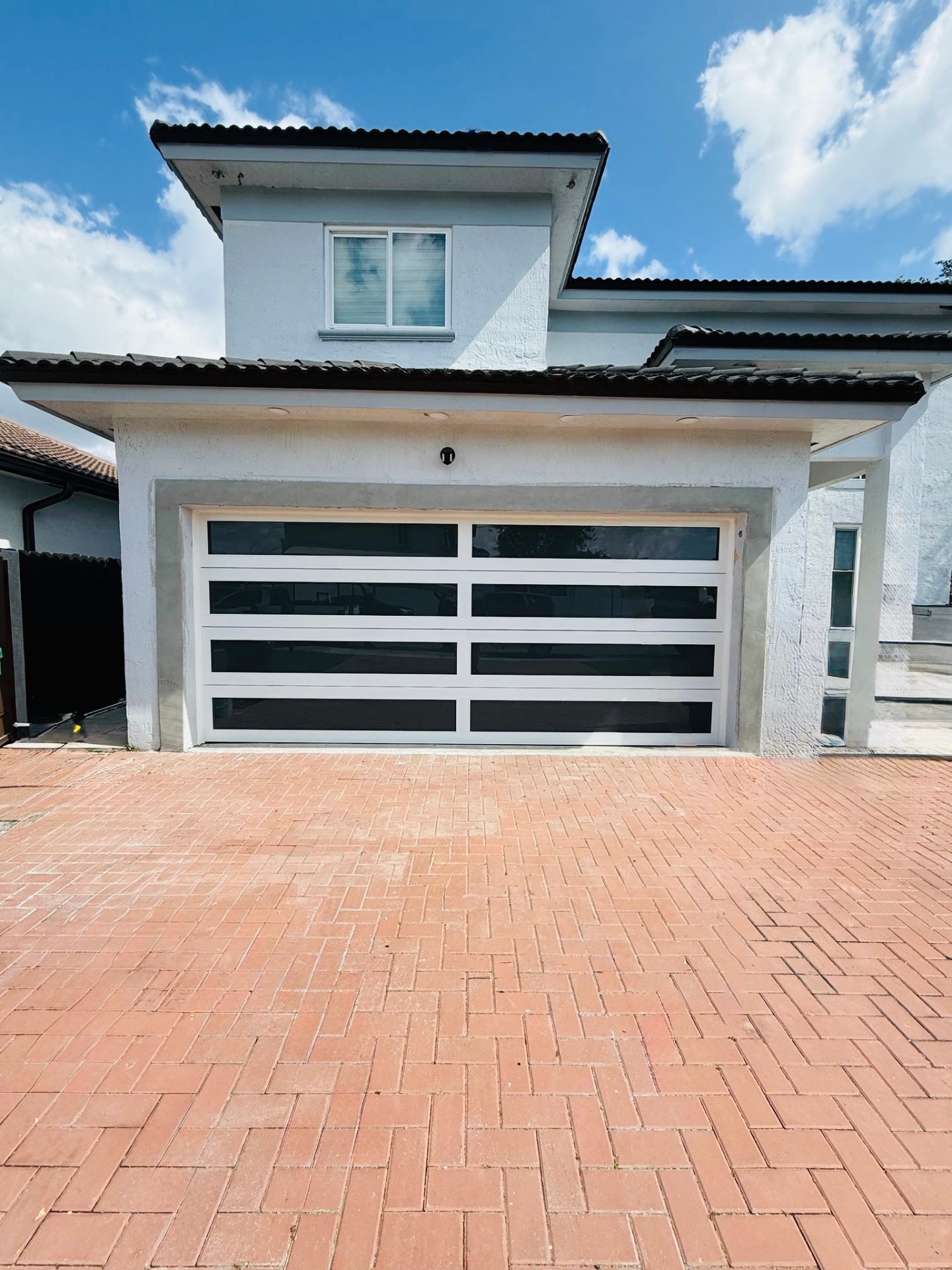 2-Car Full-Glass Garage Door in White finish
