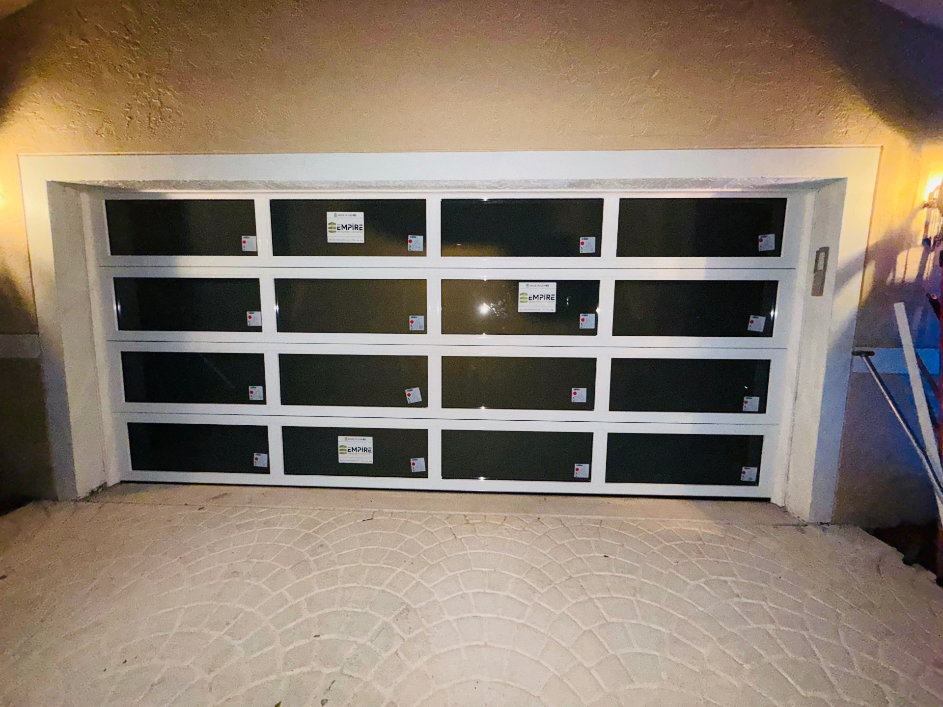 2-Car Full-Glass Garage Door in White finish